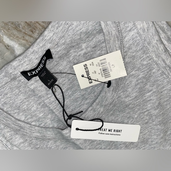 NWT express tank dress sleeveless crystal brooch detail Large petite grey - Picture 14 of 16